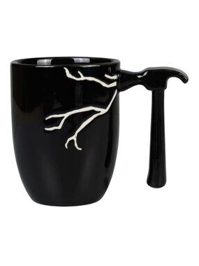 Ceramic Black 15oz Coffee Mug Hammer Handle Crack Design Novelty Mechanic Gift